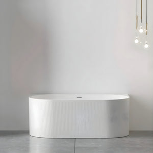 ATTICA NOOSA BACK TO WALL CORNER OVERFLOW BATHTUB MATTE WHITE 1500MM