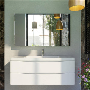 BELBAGNO ANCONA GLOSS WHITE 1200MM SINGLE BOWL WALL HUNG VANITY AND BASIN