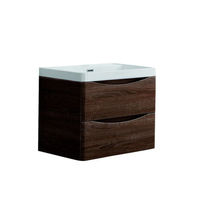 BELBAGNO ANCONA ROSE WOOD 600MM SINGLE BOWL WALL HUNG VANITY AND BASIN