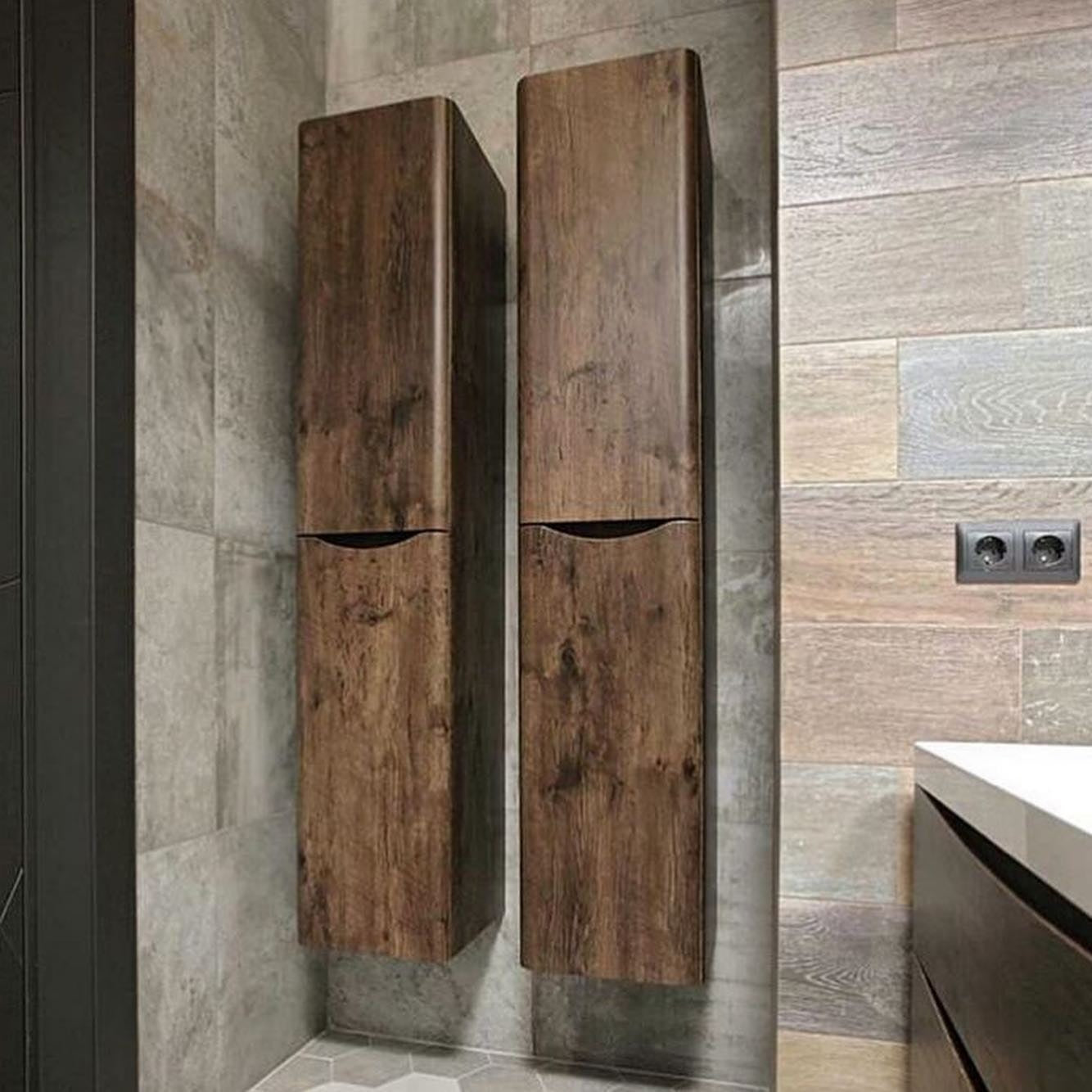 BEL BAGNO ANCONA ROSE WOOD WALL HUNG TALL BOY 400MM X 1500MM