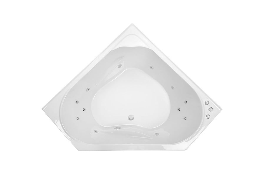 DECINA ANGELIQUE CORNER SANTAI SPA BATH GLOSS WHITE (AVAILABLE IN 1295MM AND 1465MM) WITH 12-JETS