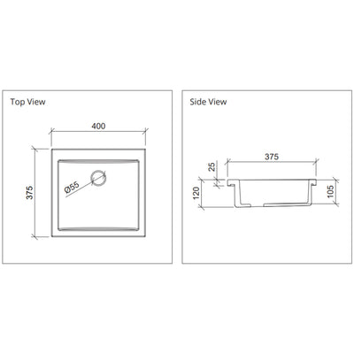 DUROCLASS ANONA ABOVE COUNTER BASIN GLOSS WHITE 400MM