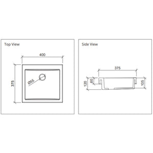 DUROCLASS ANONA SEMI INSET BASIN GLOSS WHITE 400MM