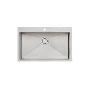 OLIVERI APOLLO SINGLE BOWL KITCHEN AND LAUNDRY SINK WITH TAPHOLE STAINLESS STEEL 800MM