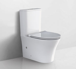 AQUAPERLA ARROW ARMINO DUAL FLUSH WASHDOWN TWO PIECE CERAMIC TOILET SUITE WITH SOFT CLOSED SEAT WHITE