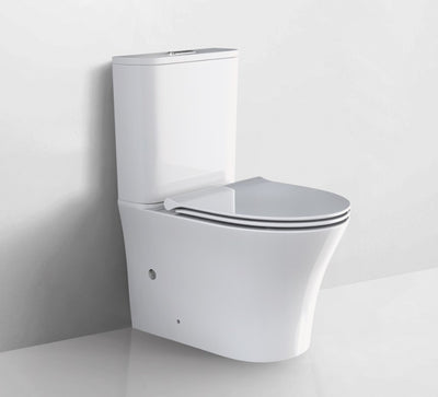 AQUAPERLA ARROW ARMINO DUAL FLUSH WASHDOWN TWO PIECE CERAMIC TOILET SUITE WITH SOFT CLOSED SEAT WHITE