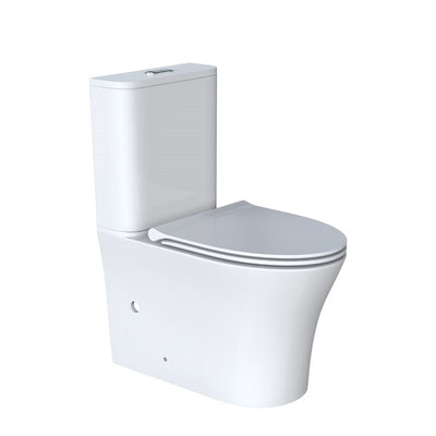 AQUAPERLA ARROW ARMINO DUAL FLUSH WASHDOWN TWO PIECE CERAMIC TOILET SUITE WITH SOFT CLOSED SEAT WHITE