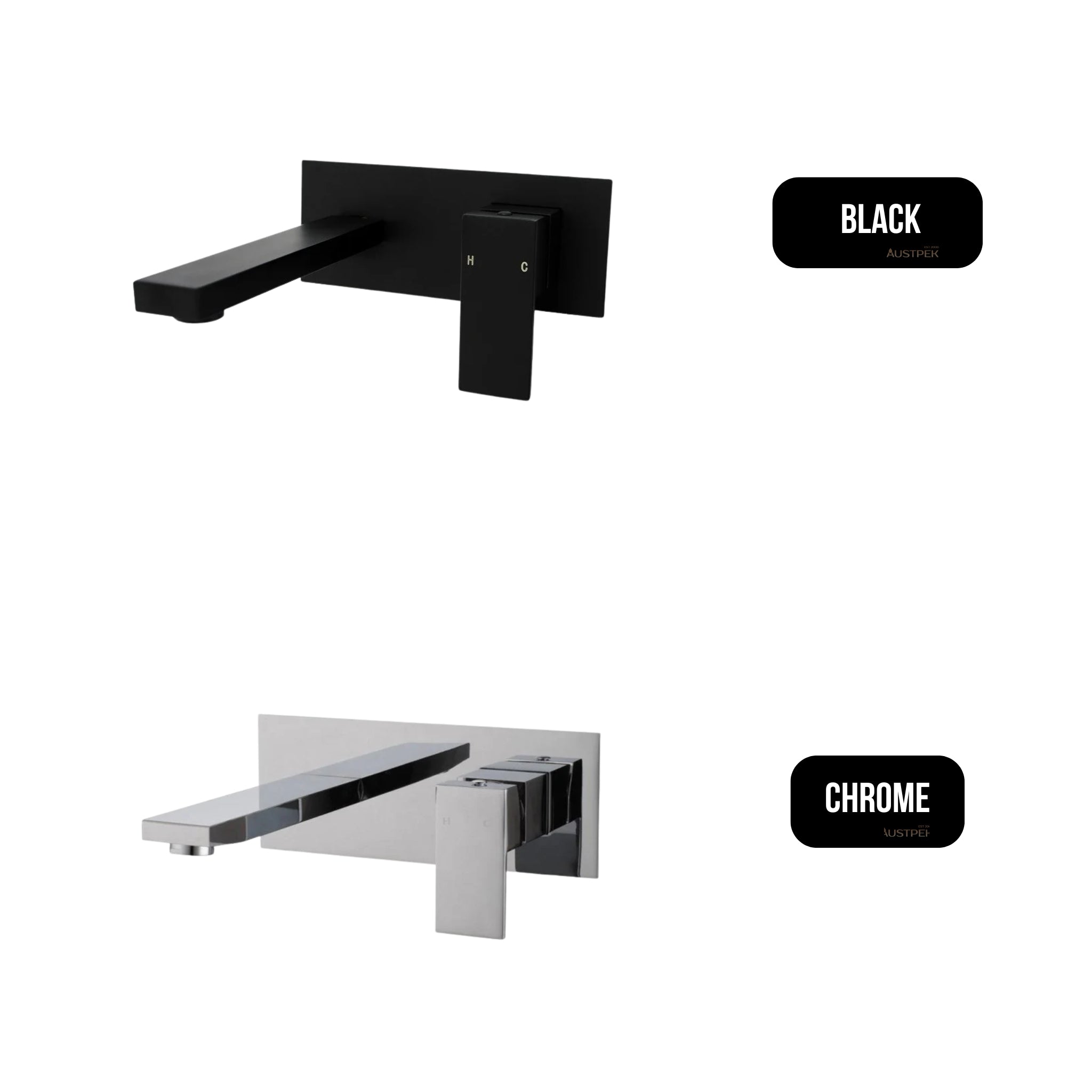 AQUAPERLA BLAZE WALL BATH / BASIN MIXER 200MM BLACK