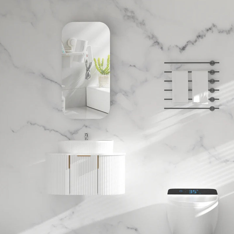 AQUAPERLA CARYSIL EARLS MATTE WHITE SQUIRCLE SHAVING CABINET 450X900MM