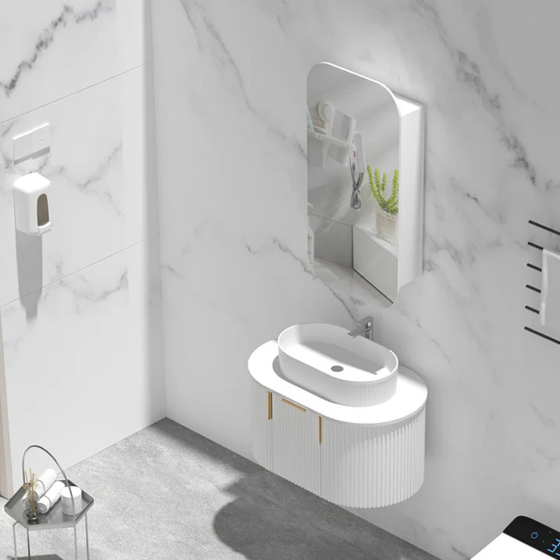 AQUAPERLA CARYSIL EARLS MATTE WHITE SQUIRCLE SHAVING CABINET 450X900MM