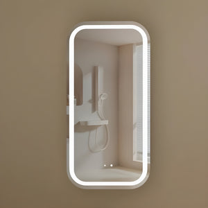 AQUAPERLA CARYSIL EARLS WALNUT SQUIRCLE LED SHAVING CABINET 450X900MM