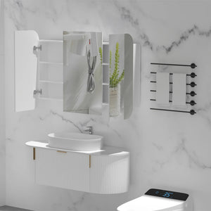 AQUAPERLA CARYSIL GRAND MATTE WHITE SHAVING CABINET 1200X800MM