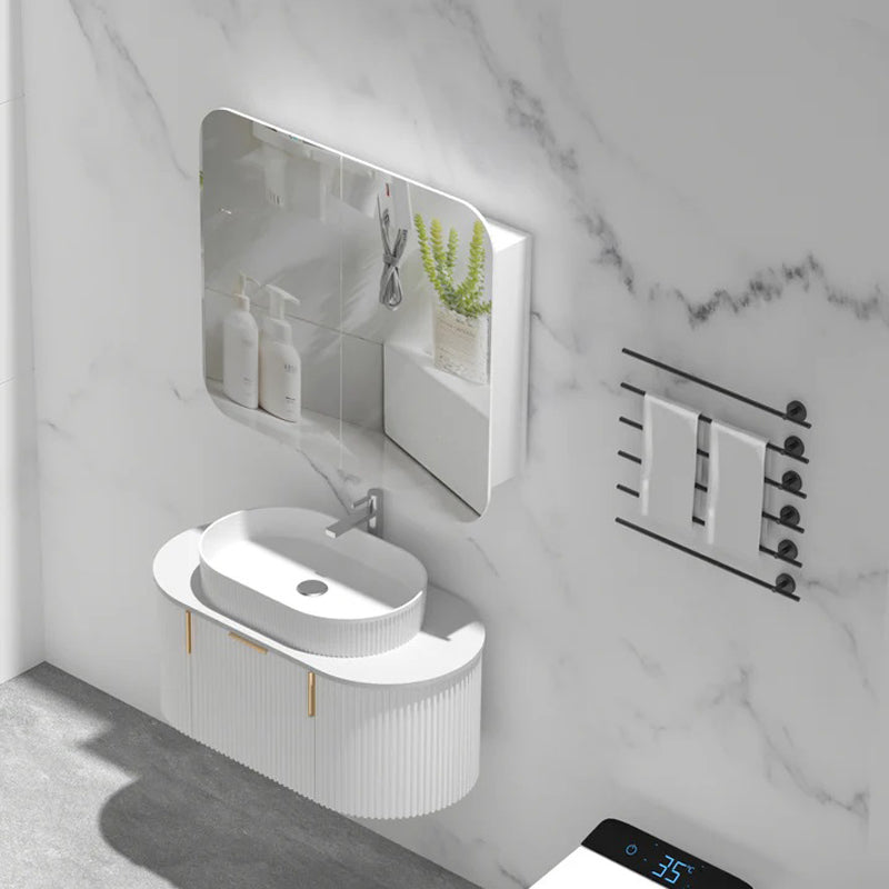 AQUAPERLA CARYSIL GRAND MATTE WHITE SHAVING CABINET 900X800MM