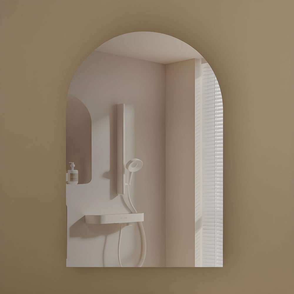 AQUAPERLA CARYSIL IMPERIAL WALNUT ARCH SHAVING CABINET 600X900MM