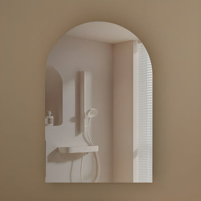 AQUAPERLA CARYSIL IMPERIAL WALNUT ARCH SHAVING CABINET 600X900MM