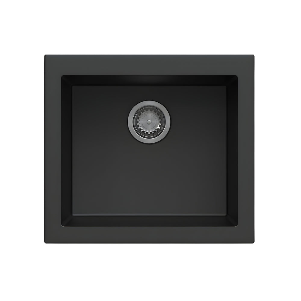 AQUAPERLA  MAPLES GRANITE SINGLE BOWL KITCHEN SINK BLACK 540MM