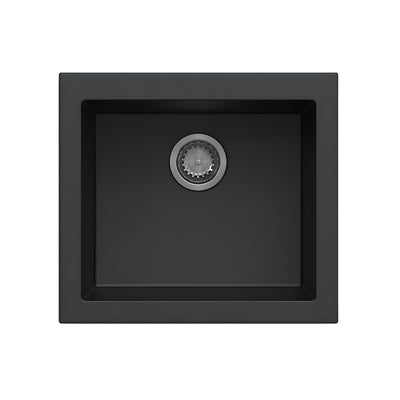AQUAPERLA CARYSIL MAPLES GRANITE SINGLE BOWL KITCHEN SINK BLACK 540MM