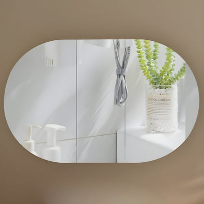 AQUAPERLA CARYSIL MYSTIC WALNUT OVAL SHAVING CABINET 1200X750MM