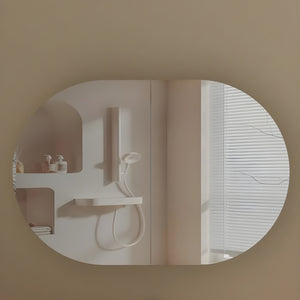 AQUAPERLA CARYSIL MYSTIC  WALNUT OVAL SHAVING CABINET 900X600MM