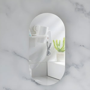 AQUAPERLA CARYSIL NOBLE MATTE WHITE OVAL SHAVING CABINET 450X900MM