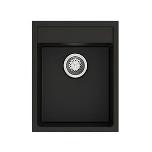 CARYSIL  WALTZ SINGLE BOWL GRANITE KITCHEN SINK BLACK 400MM