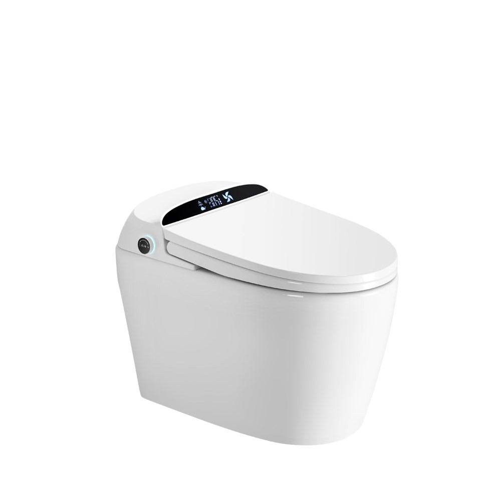 AQUAPERLA INSTANT HEATING SMART TOILET W/ REMOTE CONTROL & SIDE CONTROL KNOB WHITE