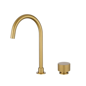 AQUAPERLA MOON SWIVEL BASIN MIXER 360MM BRUSHED BRASS