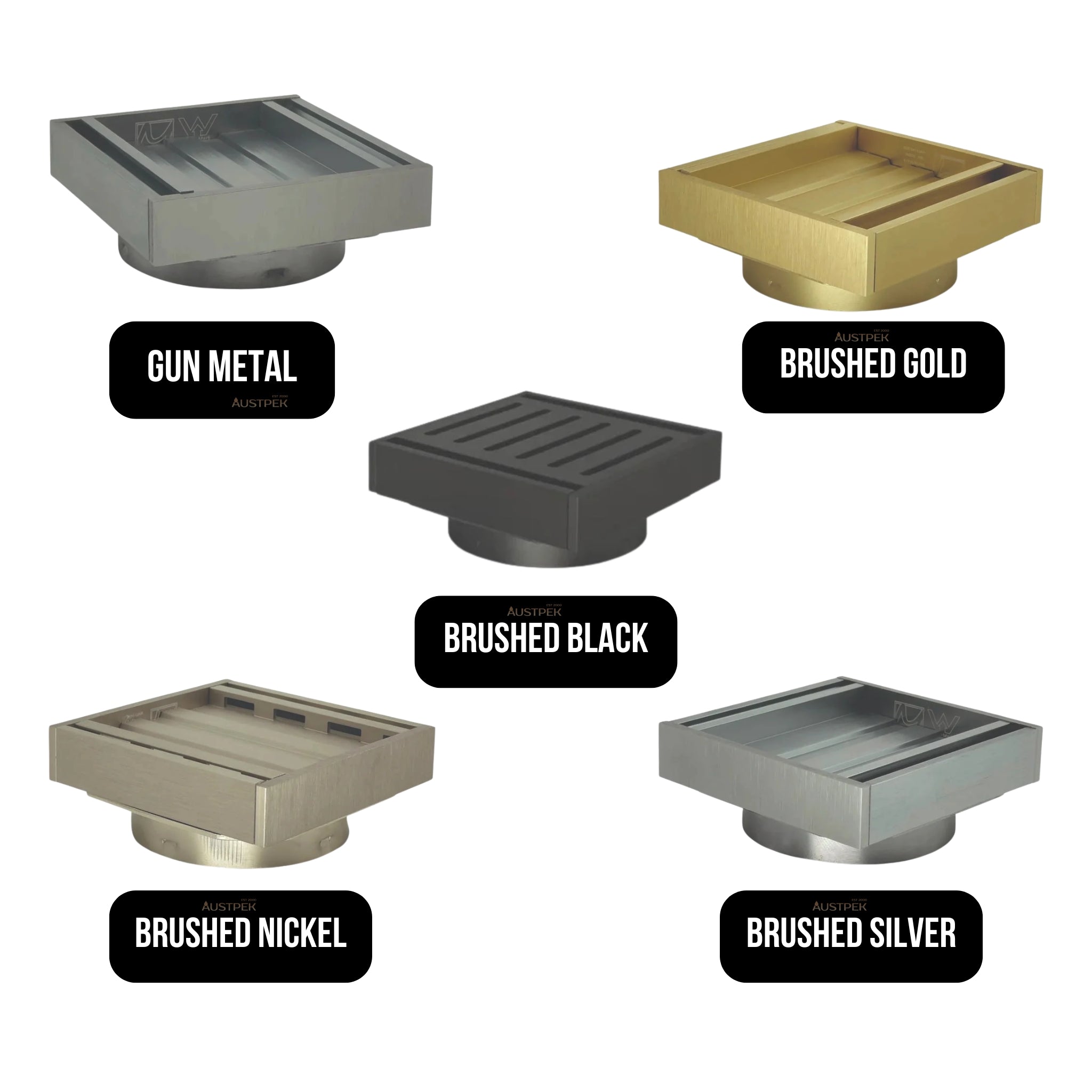 AQUAPERLA MUSES EZY FLOW FLOOR WASTE GUN METAL 100MM