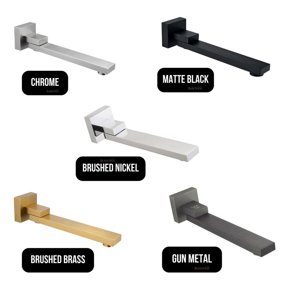 AQUAPERLA WALL BATH SPOUT 259MM GUN METAL