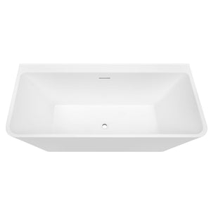 DECINA ARIA BACK-TO-WALL FREESTANDING BATH WITH INTEGRATED OVERFLOW GLOSS WHITE (AVAILABLE IN 1500MM AND 1700MM)