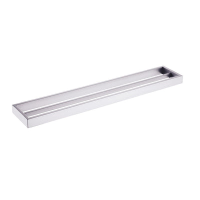AQUAPERLA CAVALLO SQUARE DOUBLE TOWEL RAIL 800MM BRUSHED NICKEL