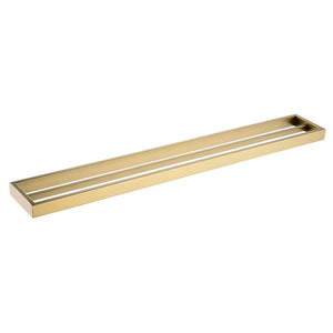 AQUAPERLA CAVALLO SQUARE DOUBLE TOWEL RAIL BRUSHED YELLOW GOLD (AVAILABLE IN 600MM AND 800MM)