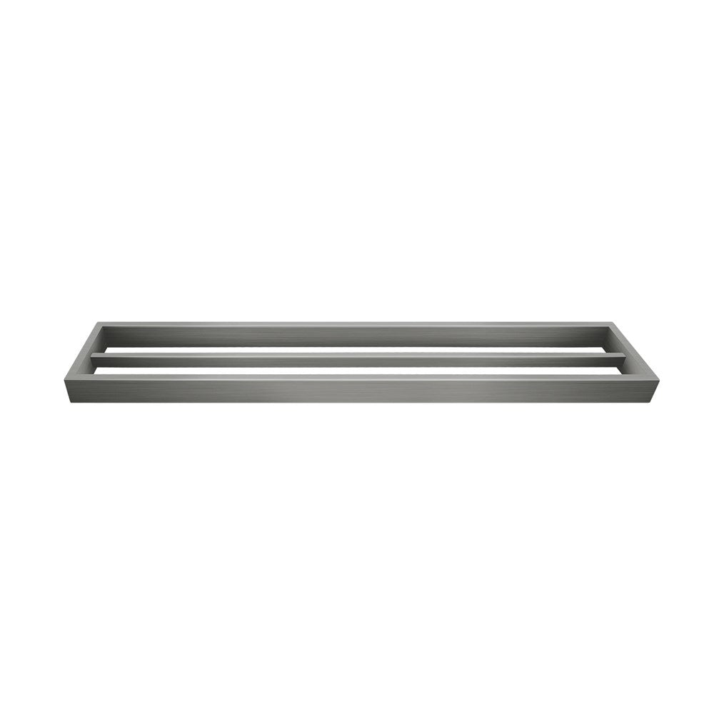 AQUAPERLA CAVALLO SQUARE DOUBLE TOWEL RAIL 600MM GUN METAL GREY