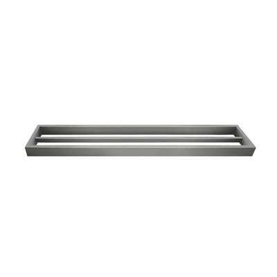 AQUAPERLA CAVALLO SQUARE DOUBLE TOWEL RAIL 600MM GUN METAL GREY
