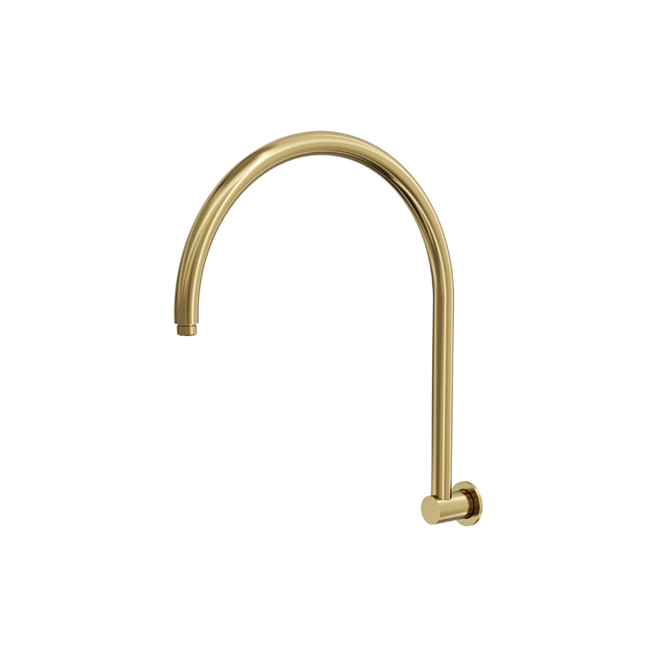 LINSOL ARCHIE UPSWEPT SHOWER ARM 435MM BRUSHED BRASS