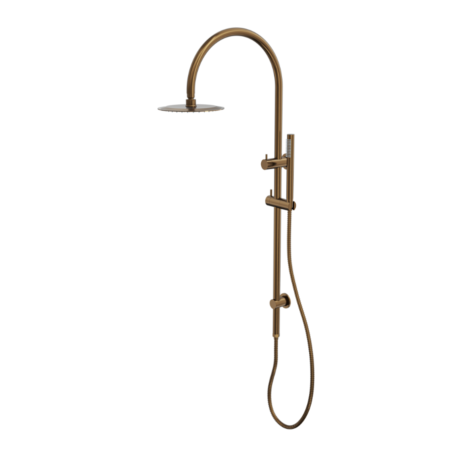 LINSOL ARCHIE SHOWER COMBINATION 200MM ROUND HEAD AGED BRONZE