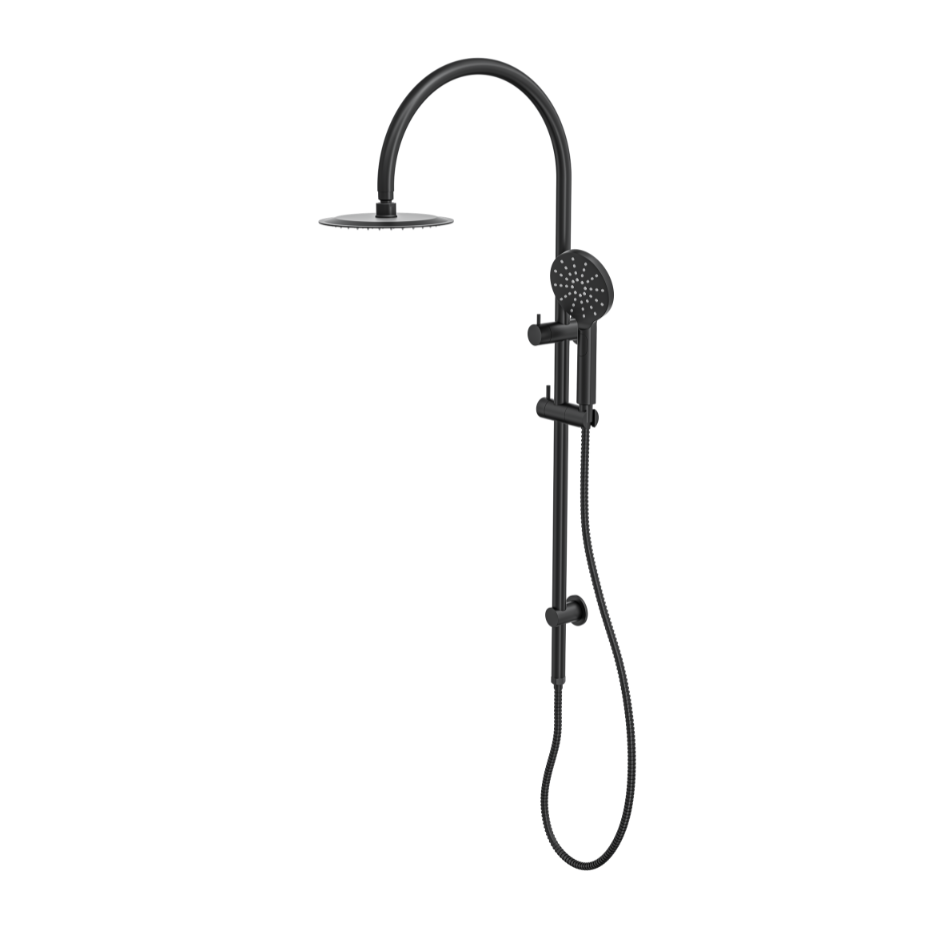 LINSOL ARCHIE SHOWER COMBINATION WITH MULTIFUNCTION HANDPIECE AND 200MM ROUND HEAD MATTE BLACK
