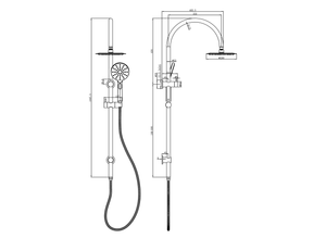 LINSOL ARCHIE SHOWER COMBINATION WITH MULTIFUNCTION HANDPIECE AND 200MM ROUND HEAD CHROME