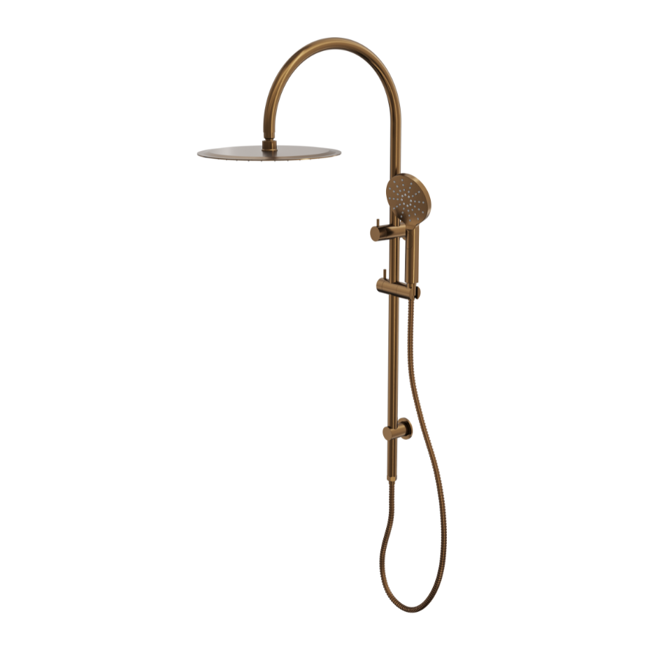 LINSOL ARCHIE SHOWER COMBINATION WITH MULTIFUNCTION HANDPIECE AND 300MM ROUND HEAD AGED BRONZE