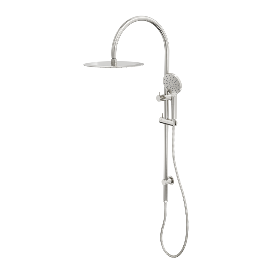 LINSOL ARCHIE SHOWER COMBINATION WITH MULTIFUNCTION HANDPIECE AND 300MM ROUND HEAD BRUSHED NICKEL