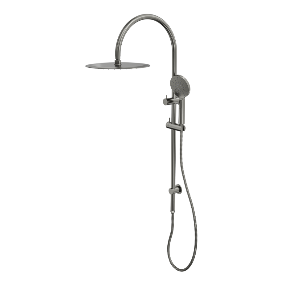 LINSOL ARCHIE SHOWER COMBINATION WITH MULTIFUNCTION HANDPIECE AND 300MM ROUND HEAD GUN METAL