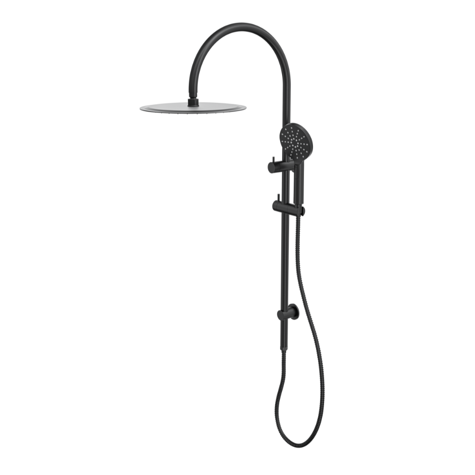 LINSOL ARCHIE SHOWER COMBINATION WITH MULTIFUNCTION HANDPIECE AND 300MM ROUND HEAD MATTE BLACK