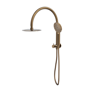 LINSOL ARCHIE SHORT SHOWER COMBINATION AND MULTIFUNCTION HANDPIECE WITH 200MM ROUND HEAD AGED BRONZE