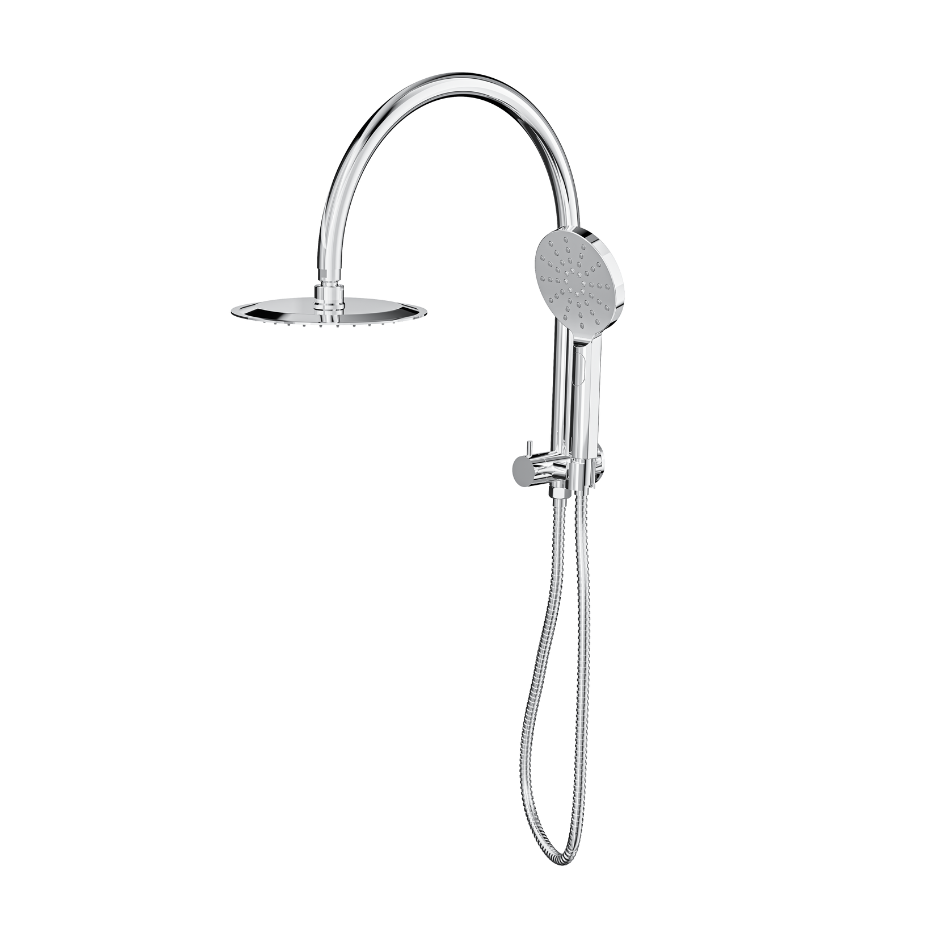 LINSOL ARCHIE SHORT SHOWER COMBINATION AND MULTIFUNCTION HANDPIECE WITH 200MM ROUND HEAD CHROME