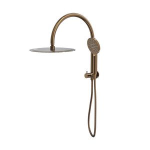 LINSOL ARCHIE SHORT SHOWER COMBINATION WITH MULTIFUNCTION HANDPIECE WITH 300MM ROUND HEAD AGED BRONZE