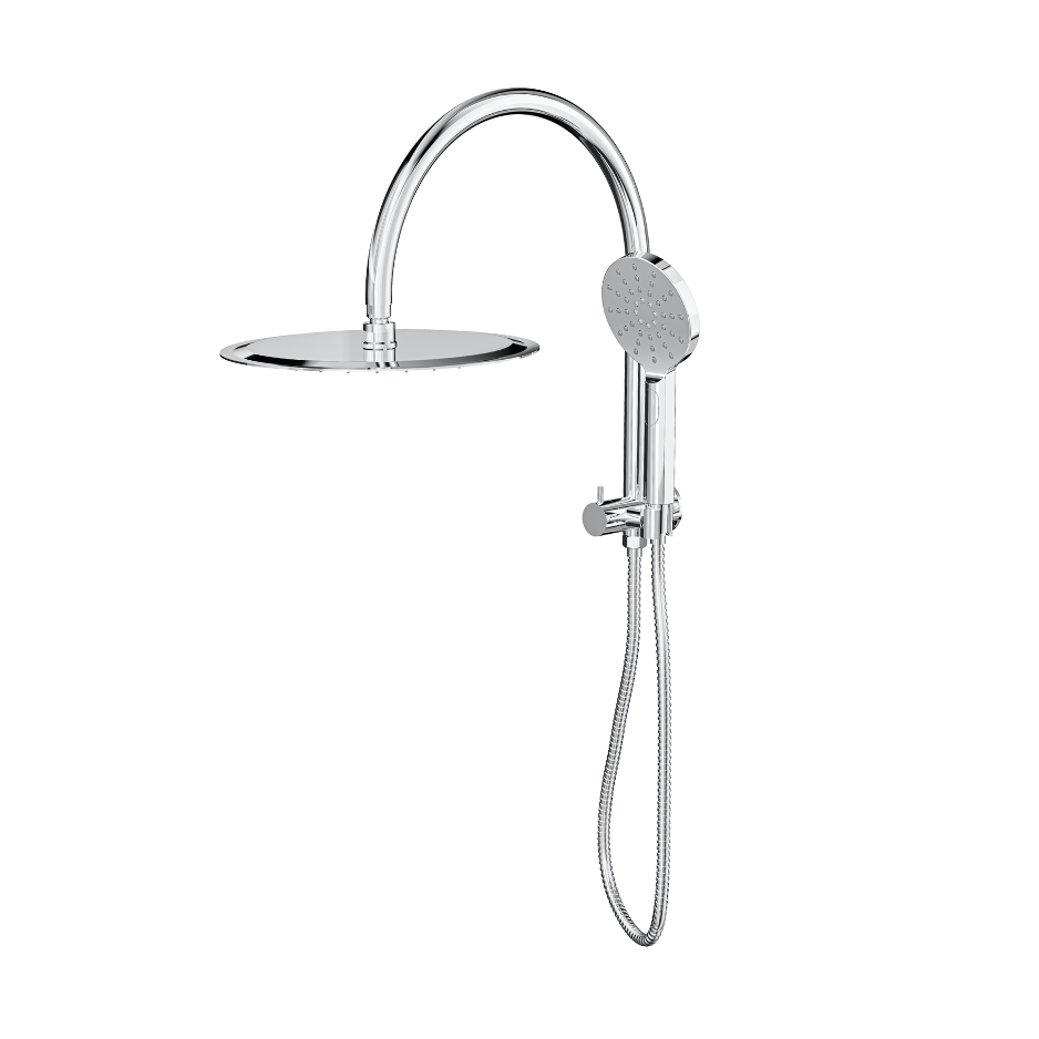 LINSOL ARCHIE SHORT SHOWER COMBINATION WITH MULTIFUNCTION HANDPIECE WITH 300MM ROUND HEAD CHROME