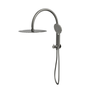 LINSOL ARCHIE SHORT SHOWER COMBINATION WITH MULTIFUNCTION HANDPIECE WITH 300MM ROUND HEAD GUN METAL