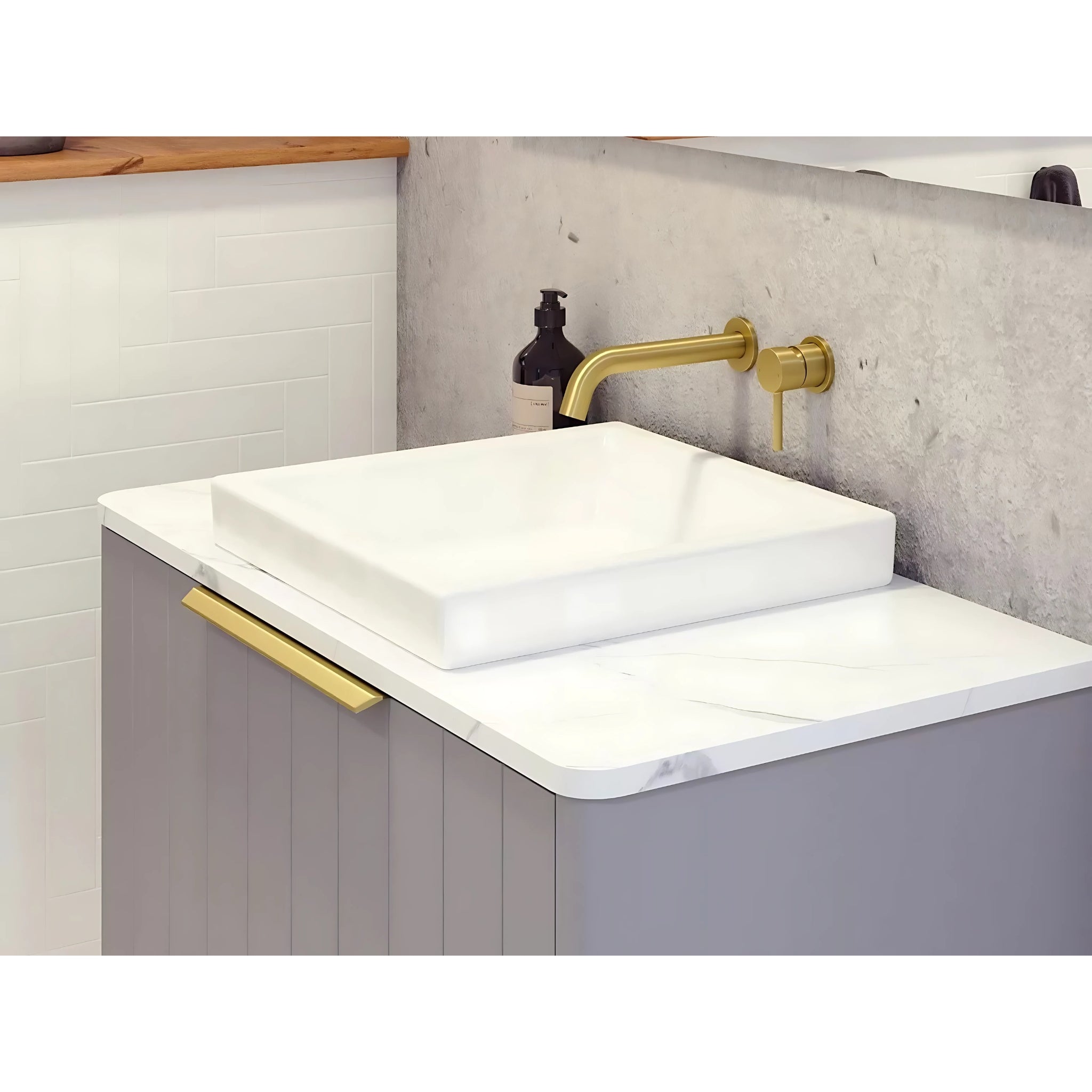 TIMBERLINE ARCADE INSET BASIN GLOSS WHITE 400MM