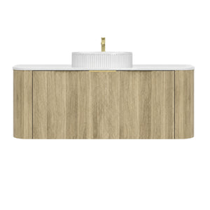 VITO ARDEN-S CLASSIC OAK 1200MM FLUTED CURVED SINGLE BOWL WALL HUNG VANITY
