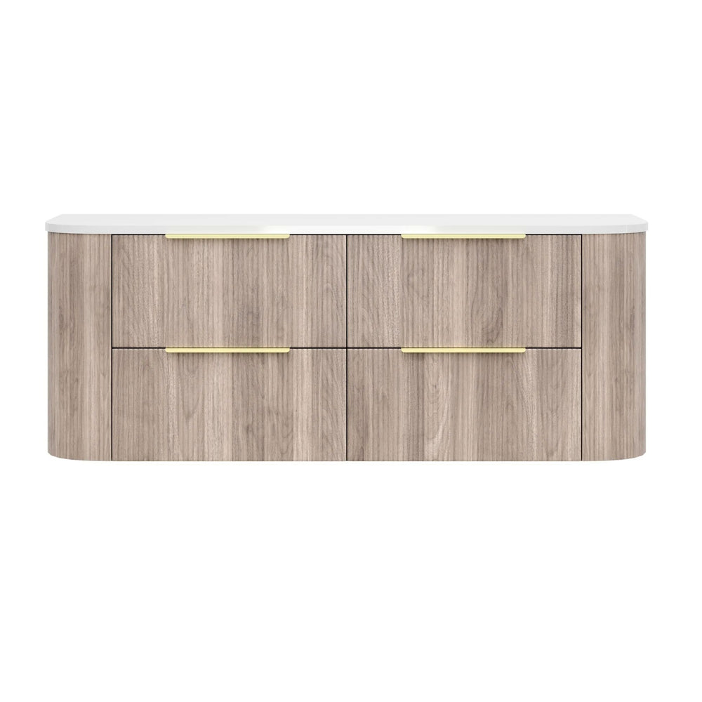 VITO ARDEN-D CLASSIC OAK 1200MM FLUTED CURVED SINGLE BOWL WALL HUNG VANITY